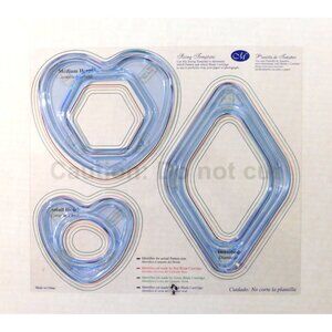 Creative Memories Cutting Patterns Sizing Template Gemstone Heart Diamond Crafts